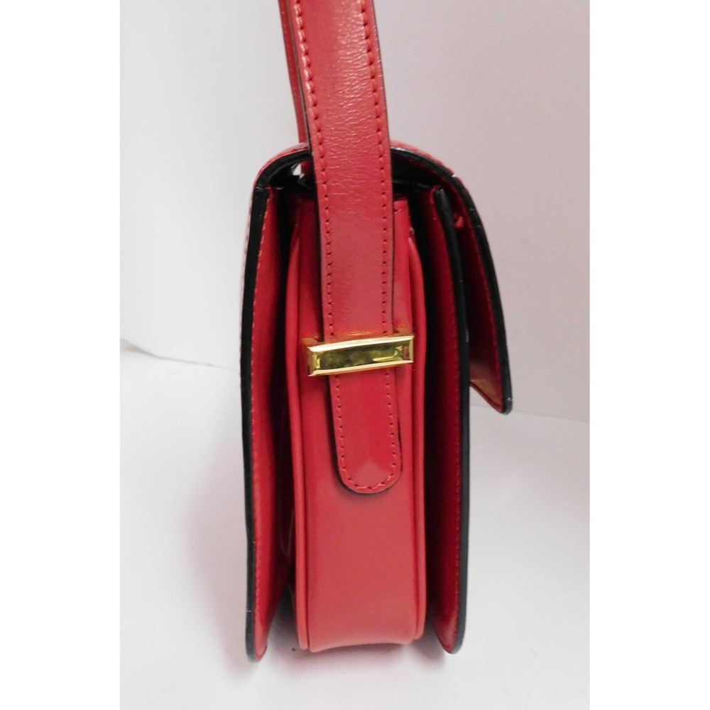 Vintage Celine Carriage Red Leather‎ Crossbody Shoulder Bag Italy - Picture 7 of 10